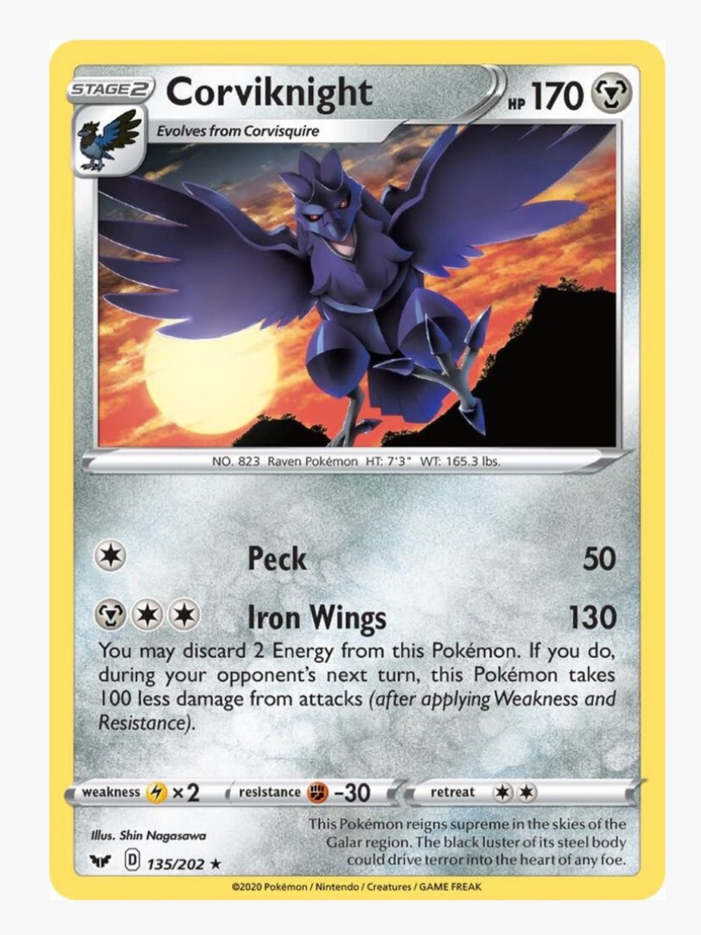 Corviknight SWSH01: Sword & Shield Base Set Pokemon Trading Card